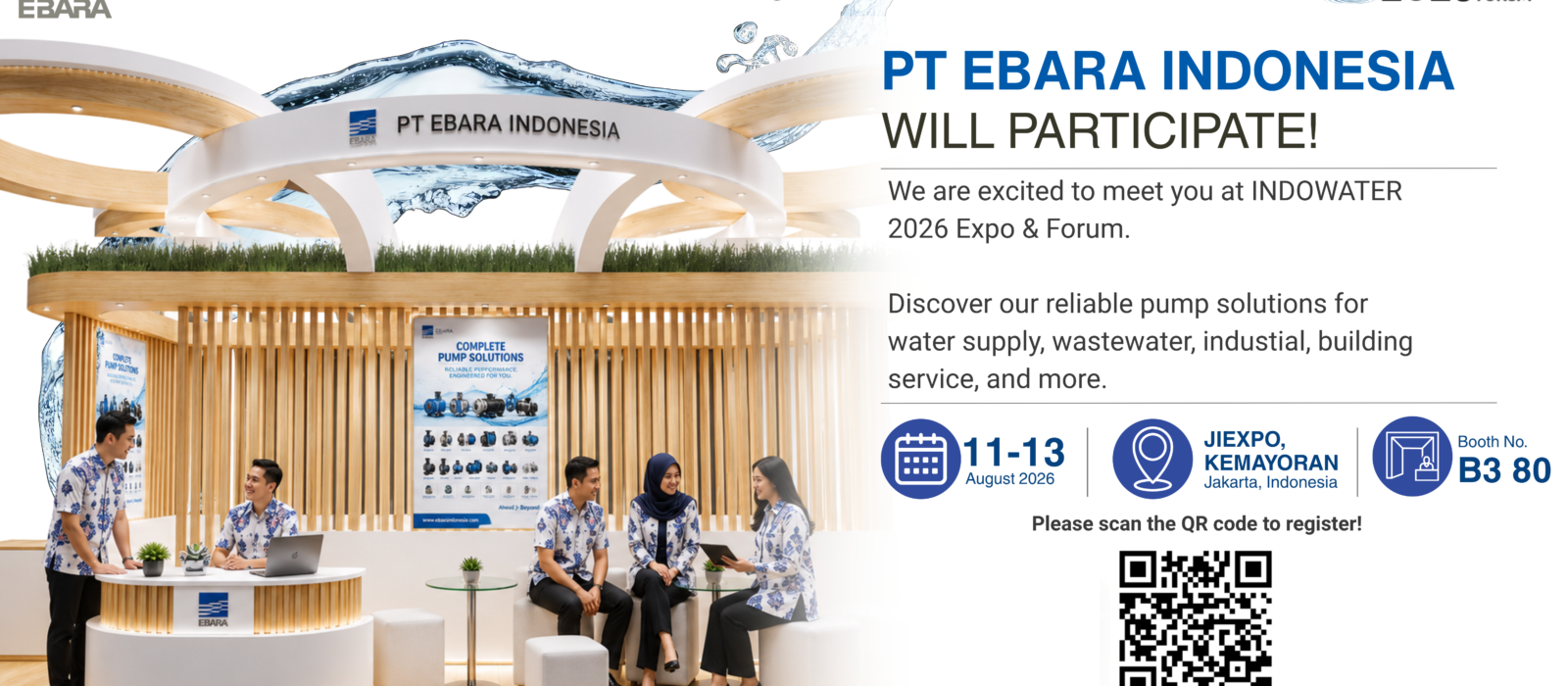 EBARA Indonesia to Participate in INDO WATER 2026 Expo & Forum